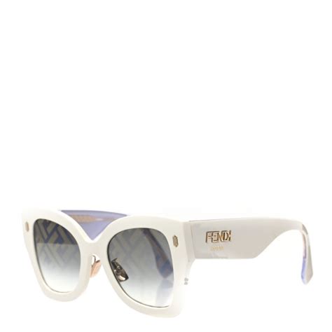 FENDI Acetate 53mm Sunglasses FF 0434/G/S White Gold